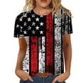 thumbnail image 2 of Fartey Womens 4th of July Shirts Casual Patriotic Red White and Blue Print Tshirts Loose Fit Short Sleeve Tees Dressy Casual Crewneck Blouses Tops Going Out Tops for Women, 2 of 6