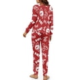 thumbnail image 3 of DISNIMO Christmas Snowman Print Women's 2 Piece Pajama Set Long Sleeve Sleepwear with Long Pants 4 Piece Pj Lounge Set with Hairband Loose Fit Nightwear with Pockets, S, 3 of 6