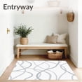 thumbnail image 3 of ODIKA 3'x5' Machine Washable Non-Slip Area Rug, Minimalist Interlocking Waveforms with Gradient Transitions High Traffic Rug with Pad, Gray, 573292, 3 of 8
