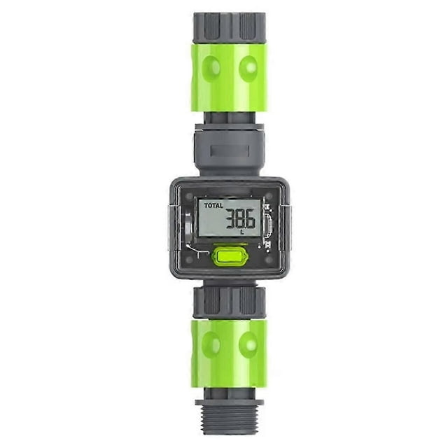 Medidor digital de flujo de agua IPX6 para exteriores, manguera de jardín, calcula el consumo de agua, caudal de 3/4 pulg.