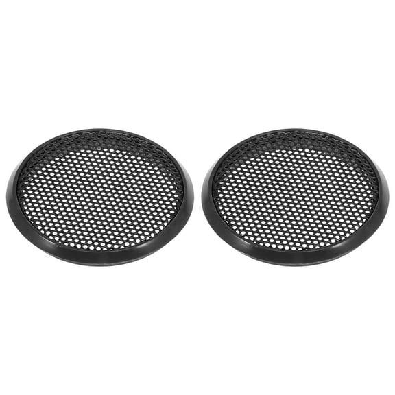 2pcs 2" Vehicle Audio Speaker Cover Mesh Subwoofer Horn Guard Decorative Circle Grille Protector Black