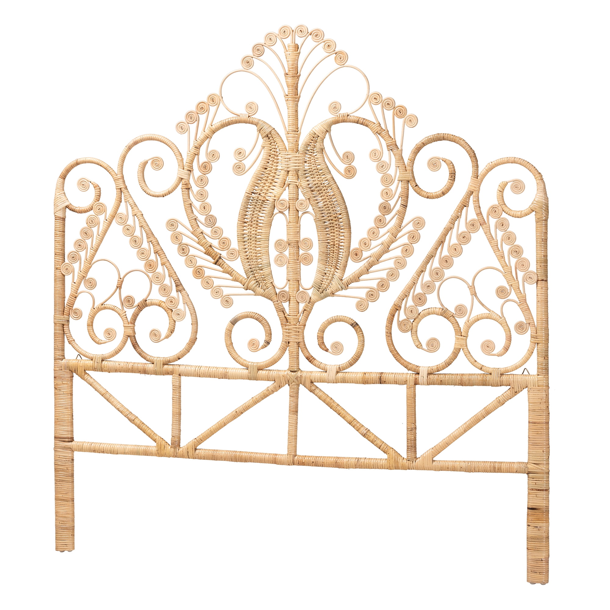 Baxton Studio Caelinus Natural Brown Rattan Queen Size Standalone Headboard