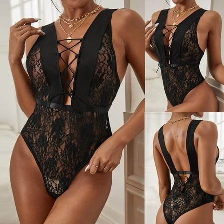 

TAGOLD FY23 Valentine s Day Lingerie for Womens Sexy Women Lingerie Lace Hollow Out Temptation Babydoll Underwear Sleepwear Jumpsuit Bodysuits Pajamas