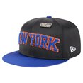 thumbnail image 3 of Men's-New Era  Black/Blue New York Knicks Throwback Satin Vintage Pin Two-Tone 59FIFTY Fitted Hat, 3 of 6