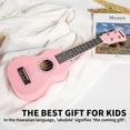 thumbnail image 2 of Ukelele rosa AODSK Concert para principiantes de 23 pulgadas con correa de nailon, 4 púas, regalo navideño, 2 of 5