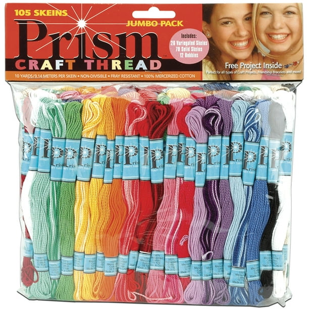 Prism Craft Thread Jumbo Pack 9.14 Meters 105 Pkg Assorted Colors
