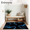 thumbnail image 3 of ODIKA 2'x3' Machine Washable Non-Slip Area Rug, Abstract Wave Motion with Fluid Swirl Design and Dynamic Flow High Traffic Rug with Pad, Black, 597030, 3 of 8