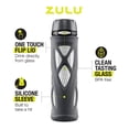 thumbnail image 2 of ZULU Atlas Glass Water Bottle with Silicone Sleeve, 20 oz, Grey, 2 of 4