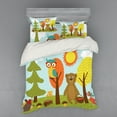 thumbnail image 1 of Ambesonne Cartoon Bedding Set 4 Pcs, Forest Animals, Queen, Multicolor, 1 of 3