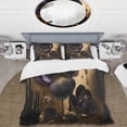 thumbnail image 2 of Designart "Elegant Black and Gold Violets II" Floral & Botanical Bedding Covert Set - Violet Black Floral Bed Set With 1 Sham, 2 of 6