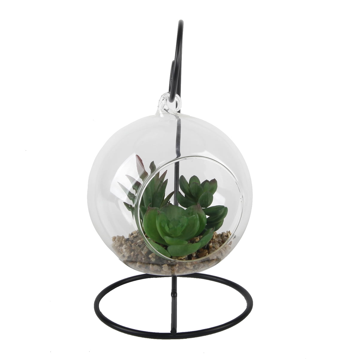 10'Artificial Succulentin Metal Glass Pot by Mainstays