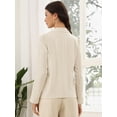 thumbnail image 3 of DARING DIVA Women's Striped Notched Collar Long Sleeve Single Button Blazer XS Beige, 3 of 6