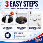 Roma Powder Laundry Detergent, Heavy Duty Cleaning for Stains, Grease and Dirt, 11.02 lbs