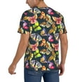 thumbnail image 2 of Uemuo Butterfly Wild Insect Print Mens Polo Shirts Baseball T-shirt Performance Short Sleeve Golf Shirt Moisture Wicking Athletic Casual Collared T-Shirt-3X-Large, 2 of 7