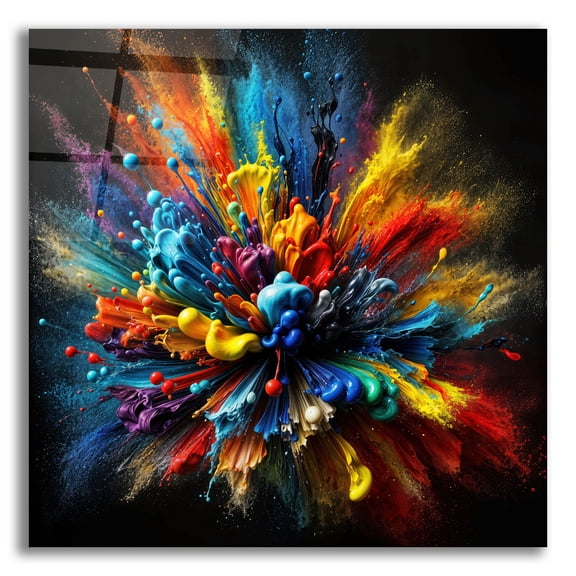 Epic Art 'Color Burst 3' by Rey Klimt Acrylic Glass Wall Art, 12" x 12"