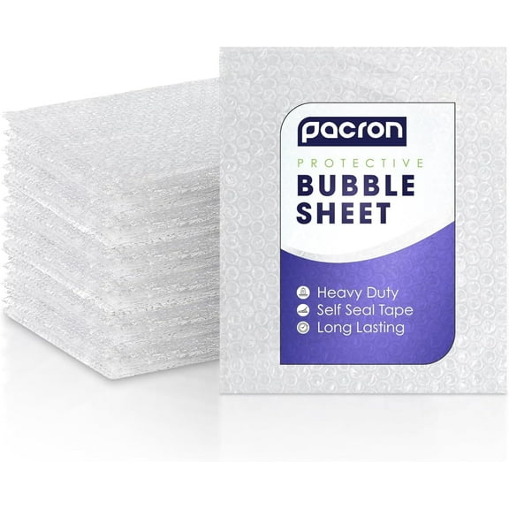 Pacron Bubble Sheets 12x12, 150-Count – Eco-Friendly Wrap for Shipping Fragile Items No tape