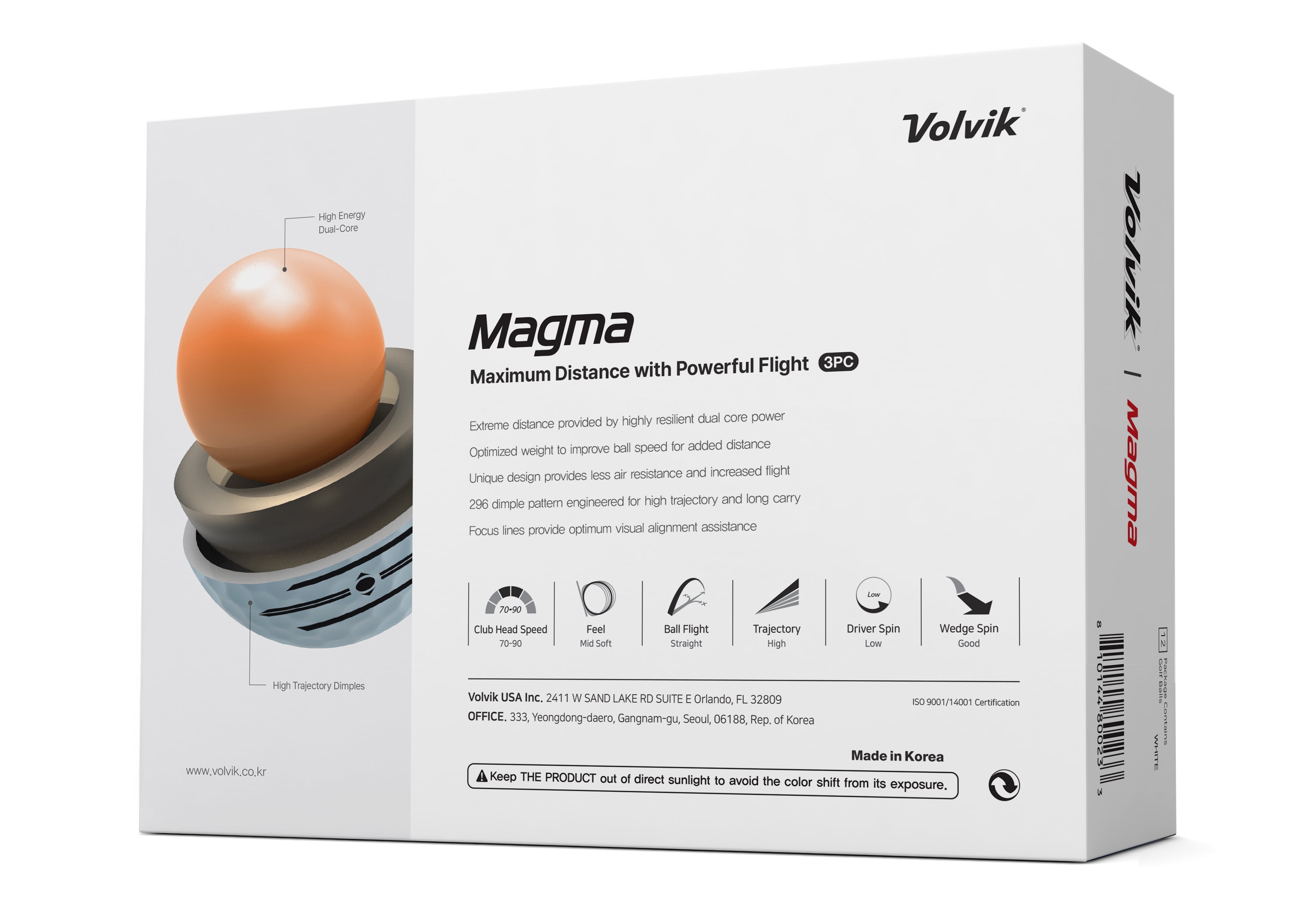 Volvik Magma Golf Balls (One Dozen) (Yellow)