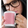 thumbnail image 2 of 3drose, Red and White Gingham Pattern Diagonal Checkered Checks Rustic Retro Country Cottage Dining Kitchen, 11oz Two-tone Black Mug, 2 of 6