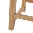 thumbnail image 6 of 24" Inch Solid Wood Saddle Bar Stool, Oak, 6 of 7