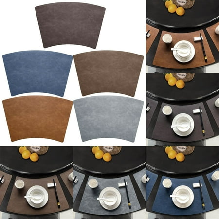 

Jacenvly Clearance Fall Decor Outdoor Hotel Restaurant Placemats Leather Dining Placemats Fan-Shaped Western-Style Placemats European-Style Heat Table Mats Leather Patterned Placemats Home Decor