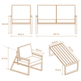 thumbnail image 5 of Outdoor Patio Furniture Set 4 Pieces, Metal Patio Conversation Chair with Removable Cushions and Coffee Table, for Backyard, Porch, Poolside & Garden - Black Frame, Grey Cushion, 5 of 12