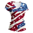 thumbnail image 5 of DHFJKG V Neck T Shirt Women Short Sleeve Independence Day US National Flag Tees 250 Years Anniversary USA Shirts, 5 of 5