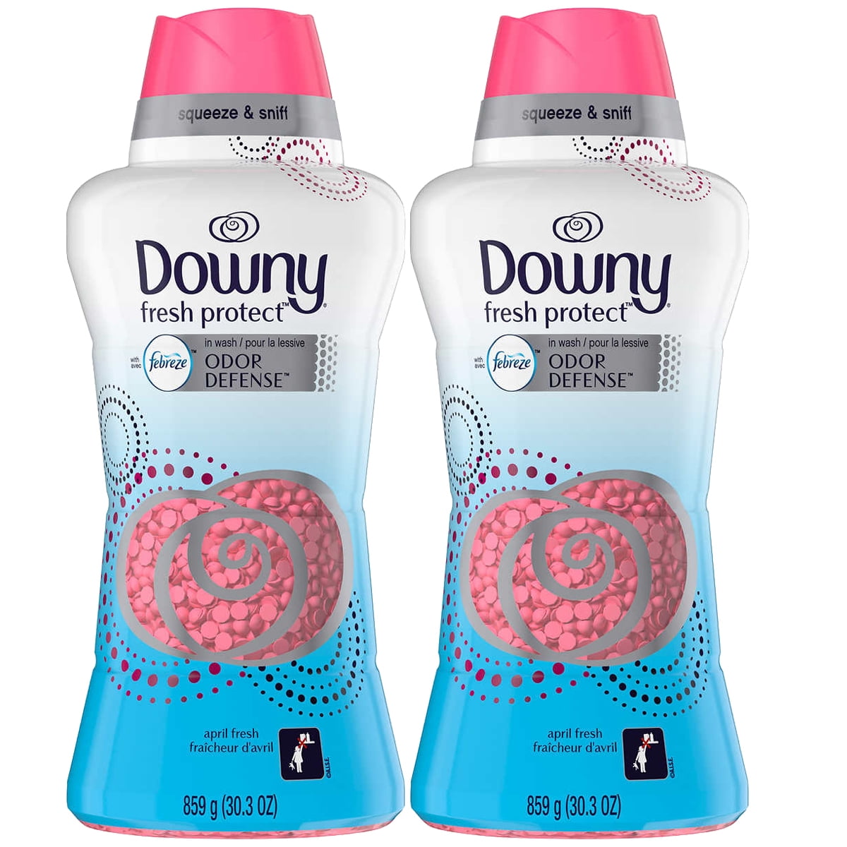 2 PACK Downy Fresh Protect InWash Odor Defense, April Fresh, 30.3 oz