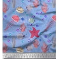 thumbnail image 1 of Soimoi Rayon Fabric Fish,Coral & Jellyfish Ocean Printed Craft Fabric by the Yard 56 Inch Wide, 1 of 1