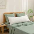 thumbnail image 2 of BESTOUCH 100% Washed Cotton Full Body Pillowcase Linen Feel Soft Breathable 1Pcs with Envelope Closure Bright White 20x54 Inches, 2 of 5