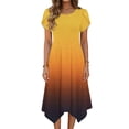 thumbnail image 2 of gakvbuo Summer T-Shirt Dress for Womens Casual Short Sleeve A-Line Dress Solid Round Neck Homecoming Dresses, 2 of 6