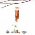 thumbnail image 1 of Campanas de viento de bambú clásicas de 2 piezas: campanillas de viento de madera para exteriores, decoración ideal para el hogar o regalo para cualquier ocasión, hechas a mano con tonos cal, 1 of 4