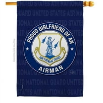 Breeze Decor H108543-BO Air Force Proud Girlfriend Airman House Flag Armed Forces National Guard 28 x 40 in. Double-Sided Decorative Vertical Flags for Decoration Banner Garden Yard Gift