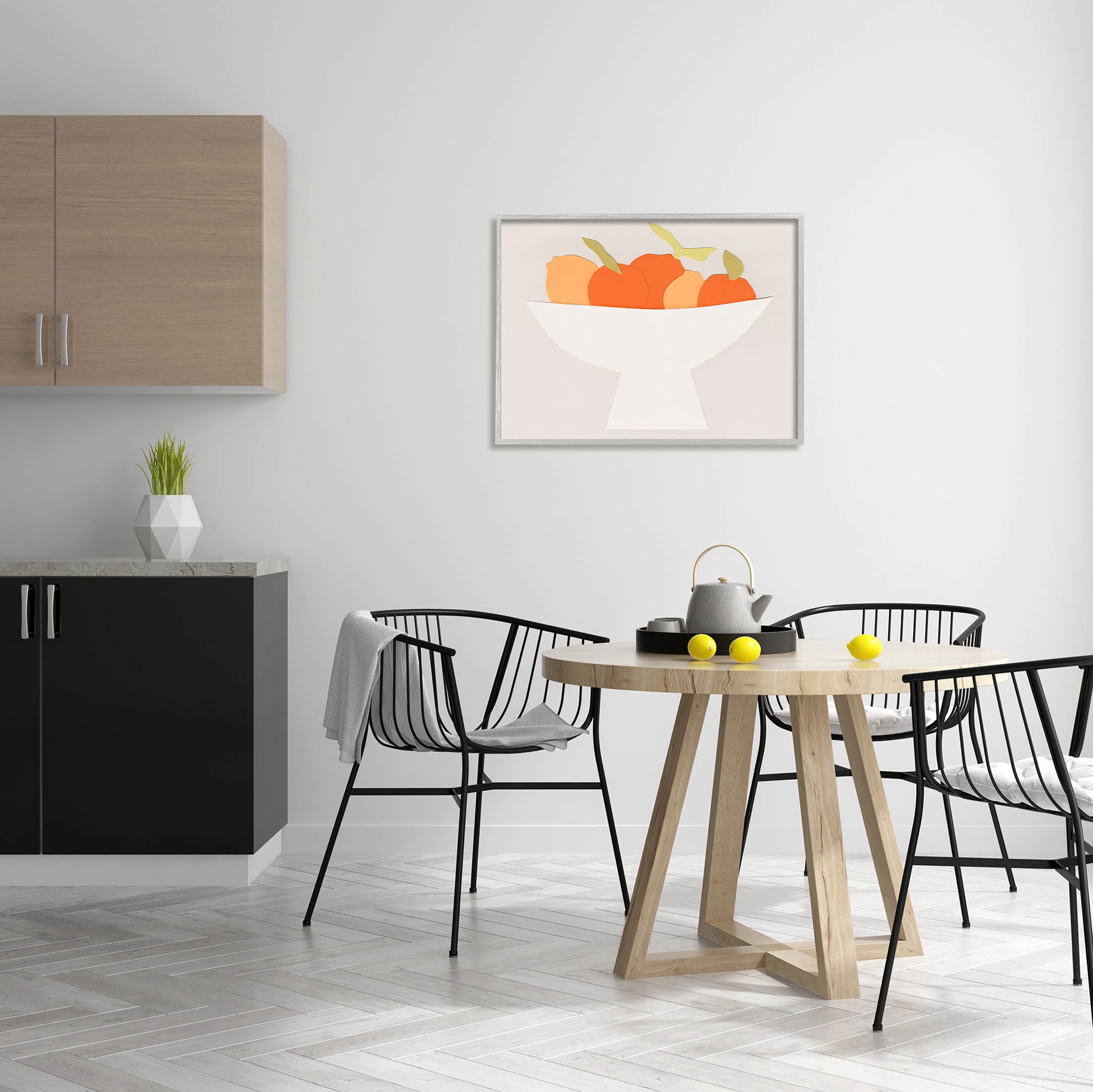 Stupell Industries Contemporary Orange Citrus Fruits Graphic Art Gray Framed Art Print Wall Art, Design by Natalie Sizemore