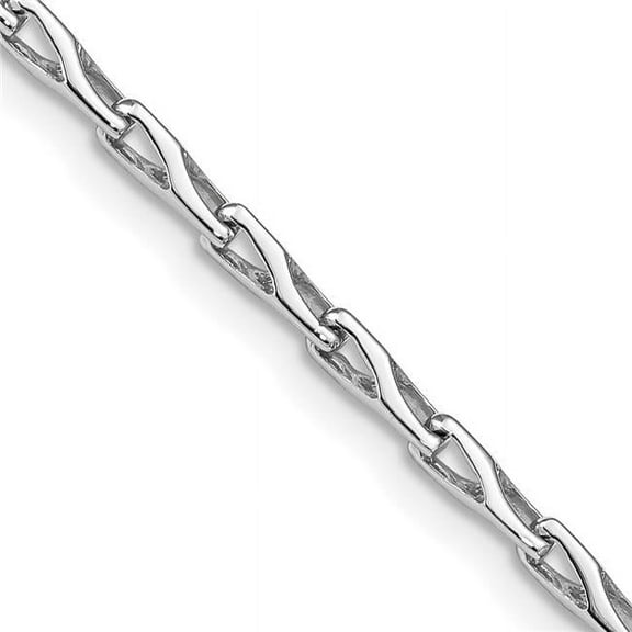 Primal Gold 14 Karat White Gold 2.75mm Fancy Link Bracelet