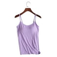 thumbnail image 1 of Women's Camisole Tops With Built In Bra Neck Vest Padded Slim Fit Tank Tops, 1 of 2