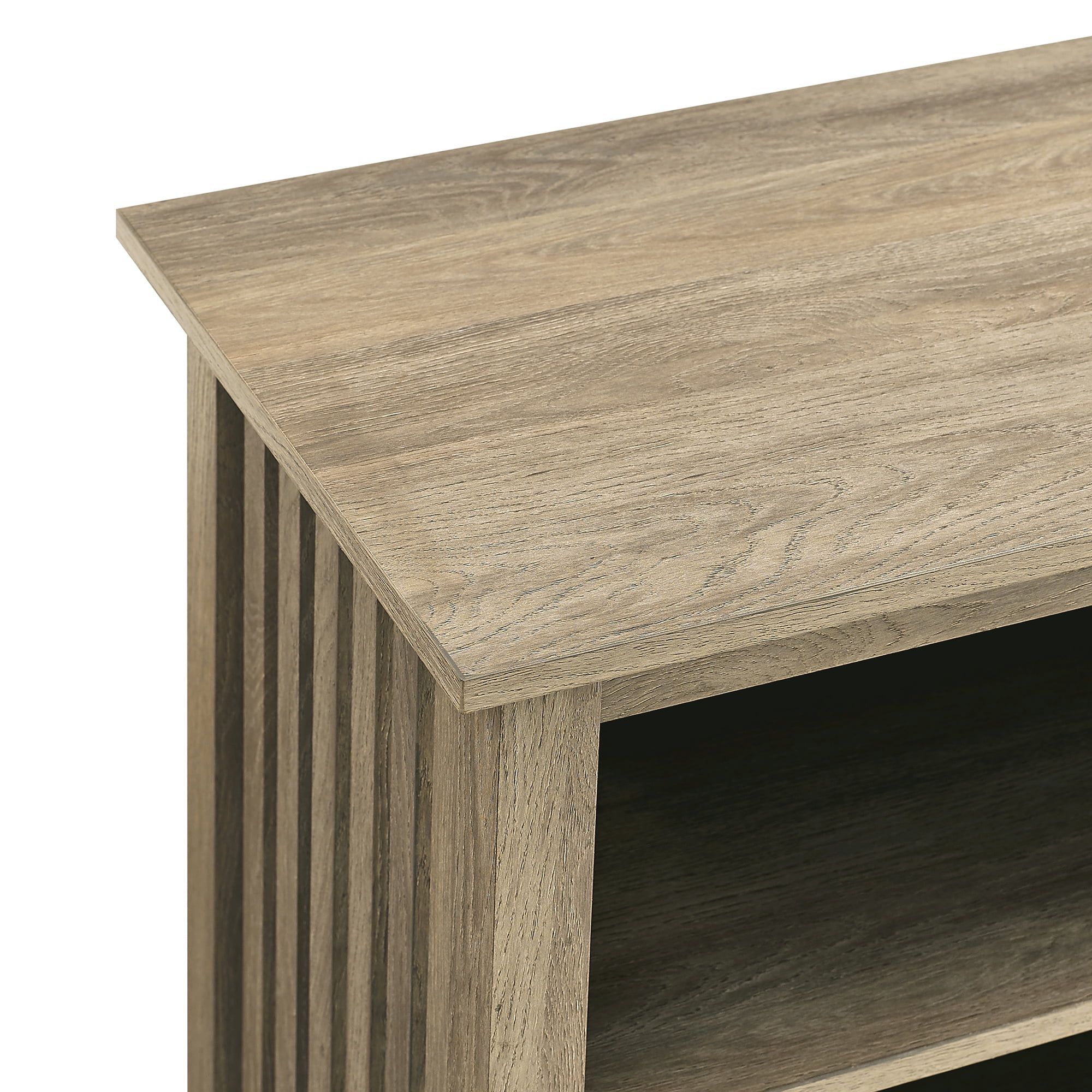 Walker Edison Mission Slatted Side TV Stand for TVs up to 65”, Driftwood
