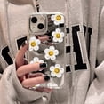 thumbnail image 2 of Cute Daisy Pattern Phone Case For iPhone 14 Pro Max Mirror Phone Cases For iPhone 15 11 12 13 Pro Max X XR XS Max Make up Cover, 2 of 5
