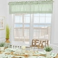 thumbnail image 4 of Ashford Sage Green Gingham 100% Cotton Set of 2 Window Valances 15.5" x 72", 4 of 9