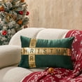 thumbnail image 2 of Yhmxh 12"X20" Christmas Throw Pillow Covers Cases, Gold Foil Xmas Throw Pillow Cases Decorations Winter Indoor Home Holiday Decor Ornaments Velvet Cushion Cover for Sofa Bedroom, 2 of 6