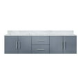 thumbnail image 3 of Lexora Home Geneva 72" Carrara Marble Top Double Vanity with Sinks in Dark Gray, 3 of 11