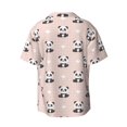 thumbnail image 4 of Goofa Cute Panda Printed Men's Casual Short-sleeved Shirt,Lightweight Breathable Button-down,Summer Casual men's top,Versatile Fashion shirt-Small, 4 of 7