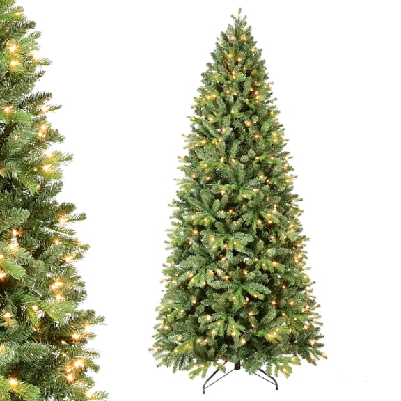 Soilhill 6ft Pre-Lit Christmas Tree w/300 LED Lights, 1032 PE/PVC Tips, Easy-Setup - Holiday Decor