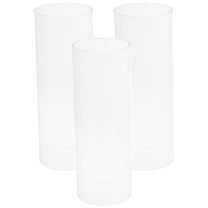 TABLZONE Set of 3 Transparent Glass Cylinder Candle Holders for and Decoration