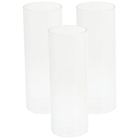 TABLZONE Set of 3 Transparent Glass Cylinder Candle Holders for and Decoration