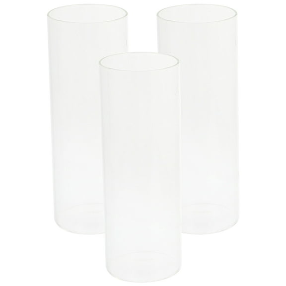 TABLZONE Set of 3 Transparent Glass Cylinder Candle Holders for and Decoration