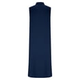 thumbnail image 7 of Vacation Dresses for Women Button Up Collared Shirt Dress with Pocket Solid Color Sleeveless Maxi Dress Summer Beach Split Dresses, 7 of 7