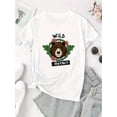 thumbnail image 2 of Camiseta De Manga Corta Para Mujer, Camisetas De Verano Para Pescar, Acampar, Uso DiarioCreative English Bear Pattern Printed Women'S Fashionable Round Neck Short Sleeve, Simple Casual Sports T-Shir, 2 of 7