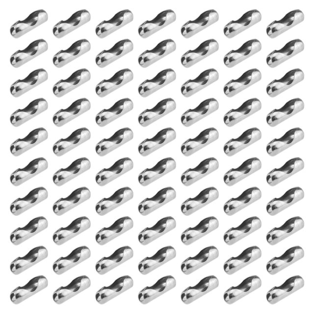 70 unidades de conectores de cadena esférica plateados aptos para cadenas con cuentas de 2,4 mm, cie