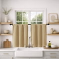 thumbnail image 2 of MKHILL Vela Gold Short Blackout Curtains 36 Inch Length 2 Panels, Room Darkening Thermal Insulated Rod Pocket Small Tier Curtains for Kitchen Bathroom Camper RV, Each 30"W x 36"L, Gold, 2 of 10