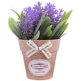 thumbnail image 1 of pieza de planta artificial de simulación de bonsái, planta de albahaca falsa, decoración de escritorio para el hogar, oficina y armario (morado)., 1 of 8